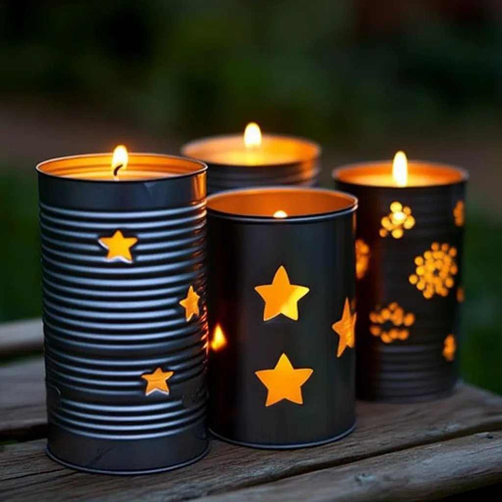 DIY Tin Can Lanterns: Illuminate Your Space with an Artistic Touch